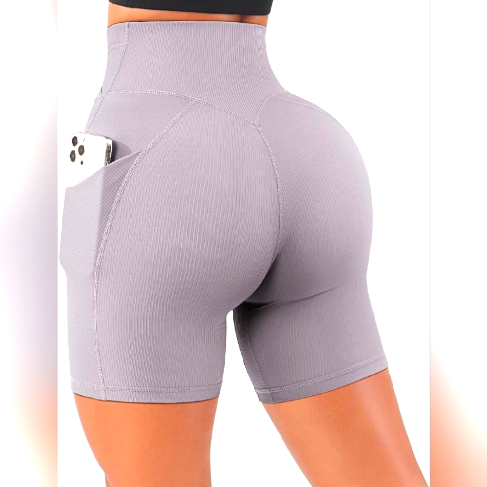 High waisted athletic shorts